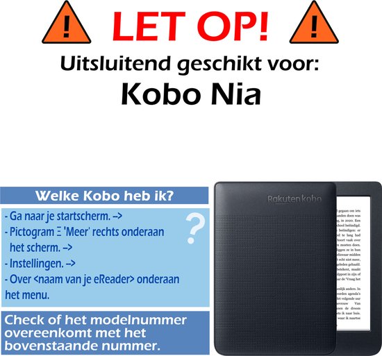 Hoesje Geschikt voor Kobo Nia Hoes Book Case - Hoes Geschikt voor Kobo Nia Hoesje Book Cover Met Screenprotector - Bloesem van Hoesje  — afbeelding 2