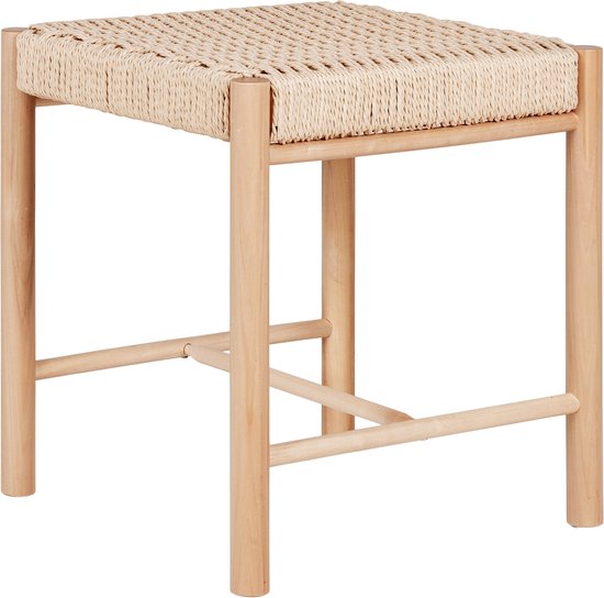 Abano Stool - Stool in poplar with natural wicker seat, natural