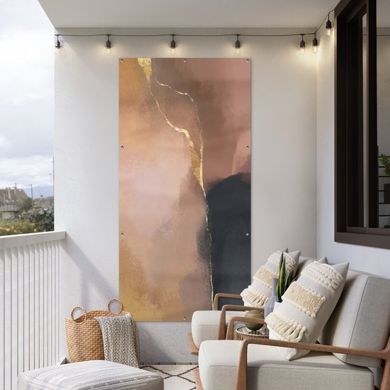 Affiche de jardin - Pastel - Peinture - Abstrait - Affiche de clôture - Affiche extérieure - Décoration de jardin - 100x200 cm - Toile de jardin - Affiche extérieure