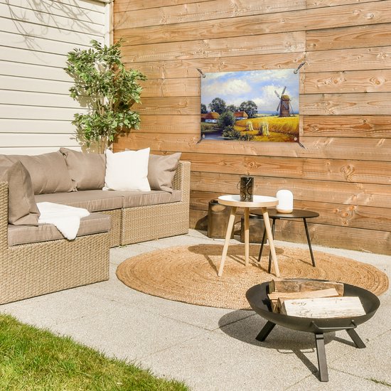 Décoration de jardin Tableau - Ferme - Moulin - Huile - 60x40 cm - Affiche de jardin