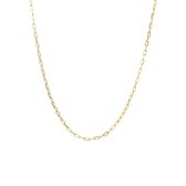 Lucardi Dames Stalen goldplated ketting closed forever 2mm - Ketting - Staal - Goud - 60 cm