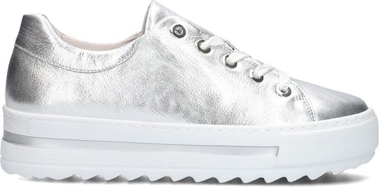 Gabor 496 Lage sneakers - Leren Sneaker - Dames - Zilver - Maat 35,5