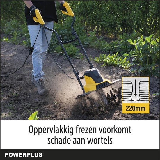 Powerplus Elektrische Grondfrees POWXG72010 - Elektrische Tuinfrees 1500 W met 6 Messen, Freesmachine Elektrisch - Tuingereedschap van Merkloos	 — afbeelding 3
