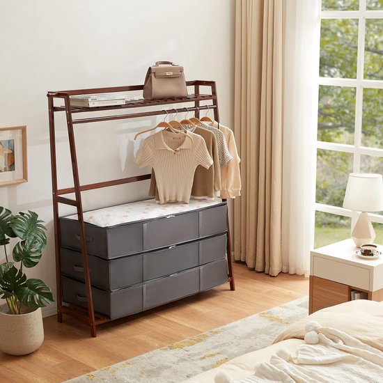 Lifewit Opbergcontainers voor onder het Bed 4-pack, Grote Capaciteit Deken Opbergzakken met Versterkt Handvat, Organisatie en Opslag voor Dekbedden, Lakens, Kleding, Slaapkamer, Kast, Zwart