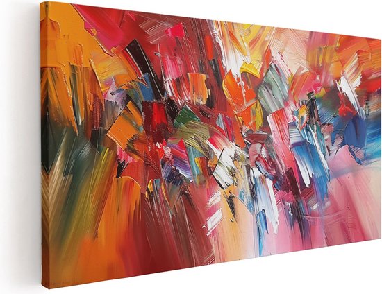 Artaza Canvas Schilderij Abstract Kunstwerk met Heldere Kleuren - 100x50 - Muurdecoratie - Foto Op Canvas - Canvas Print