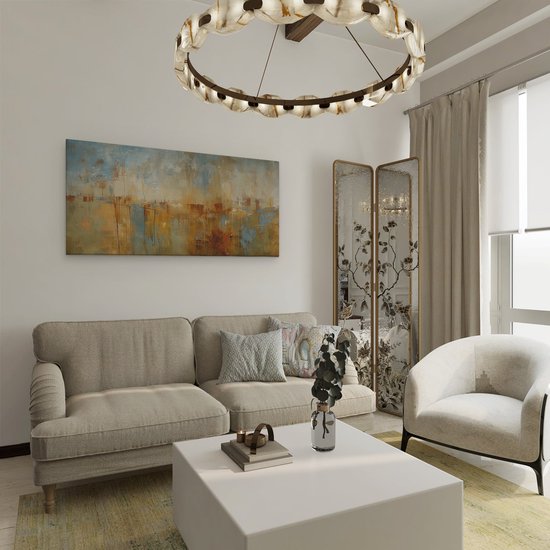 Artaza Peinture sur toile oeuvre abstraite d'une ville - 100x50 - Décoration murale - Photo sur toile - Impression sur toile