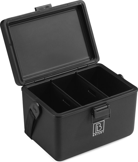 Brisby Glacière - Frigo box - Glacière - Voiture - Légère - Boîte à pain - 12L - 2 éléments de refroidissement gratuits de 450 ml chacun - Incl. Séparateurs Planches à découper - Ouvre-bière - Ouvre-bouteille - Max. Isolation 40 heures - Zwart