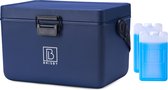 Brisby Koelbox - Frigobox - Coolbox - Auto - Lichtgewicht - Broodtrommel - 12L - 2 Gratis koelelementen van 450ml per stuk - Incl. Dividers Snijplanken - Bieropener - Flesopener - Max. 40 uur isolatie - Blauw