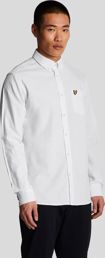 Lyle & Scott Cotton Linen Button Down Shirt - met lange mouwen - Heren Wit - Maat XS