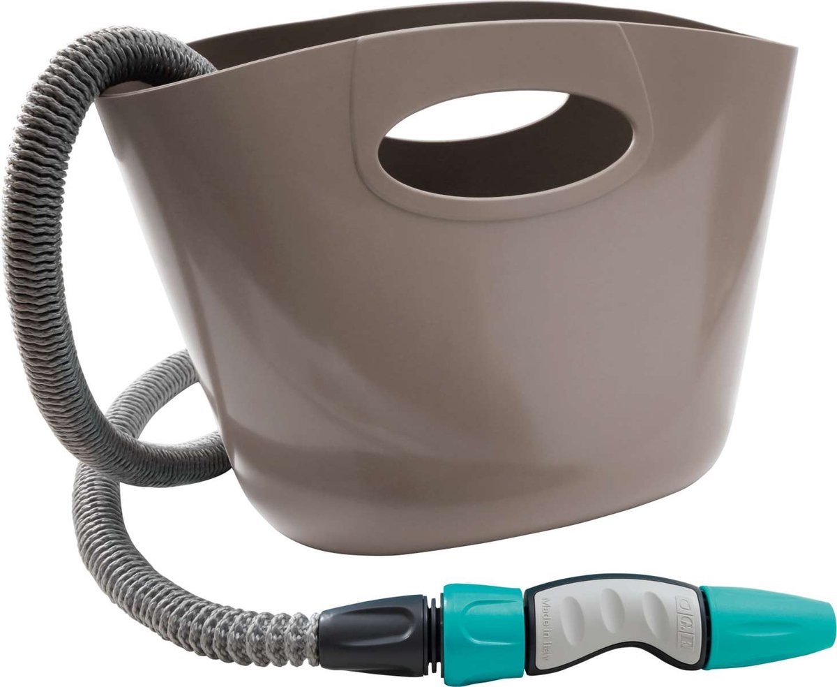 GF Aquapop 15 m uitrekbare slang in tas Grey