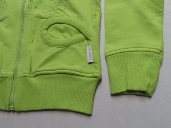Gilet - Fille - citron vert - Tissu sweat-shirt - capuche et fermeture éclair - 4 ans 104