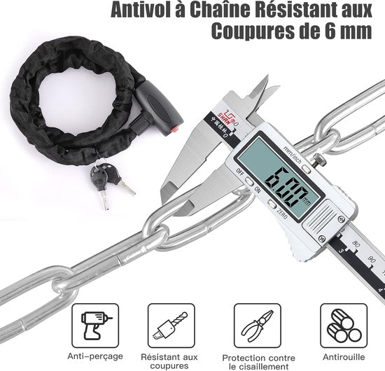 Antivol Vélo Bell Avec Clé Lumineuse Et Cloche Intégrée - Vert, Câble Acier 6' X 12 Mm