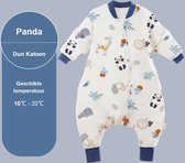Winter Baby Slaapzak met Benen - Panda - Blauw - 3.5 TOG - baby height 100-110cm - Lange mouwen - Afneembare Mouw - Jumpsuit - Pajamas - Meisjes - Kinderen - 2 jaar - Gift - Cadeau