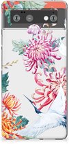 GSM Hoesje Geschikt voor Google Pixel 6 Smartphonehoesje Customize Bird Flowers