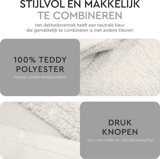 Sleeptime Teddy Dekbedovertrek - 140x200/220 + 1 kussenslopen 60x70 - Wit - Eenpersoons van Merkloos — afbeelding 5