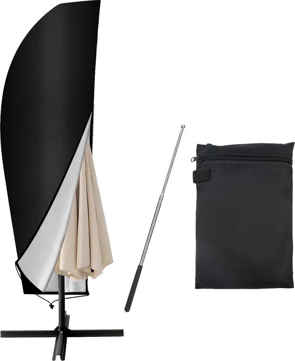 Luxiba - Beschermhoes voor parasol met stang, zweefparasol, beschermhoes voor 2 tot 4 m parasol, weerbestendig, uv-bestendig, sneeuwbestendig, Oxford-stof, parasolhoes (265 x 40/70/50 cm)