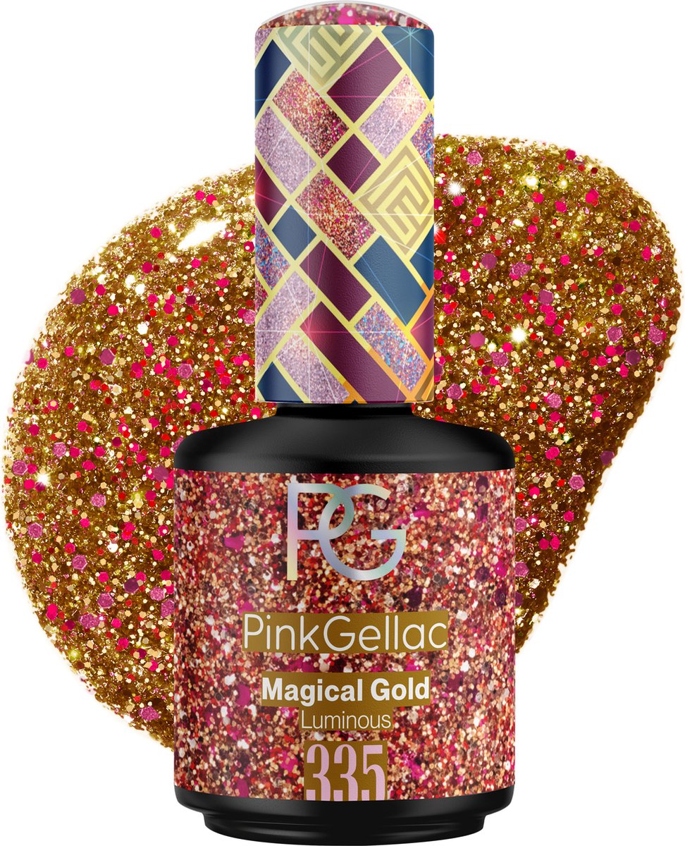 Goedkoopste Pink Gellac Gellak - 335 Magical Gold 15ml - Glanzende Goude Gel Nagellak - Gellac - Gel Nagels Producten