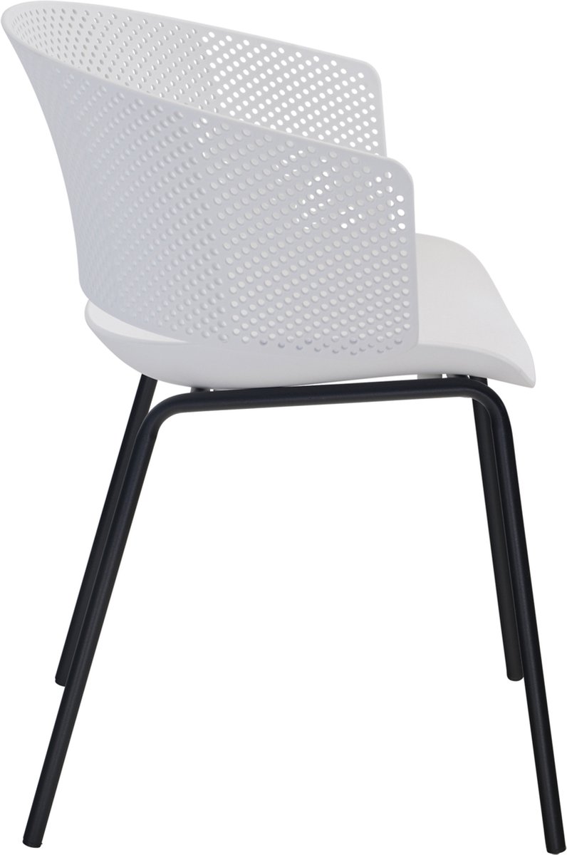 Lesli Living Chaise bistrot Lille - Blanc - 56x45∕55x79cm - Set de 4
