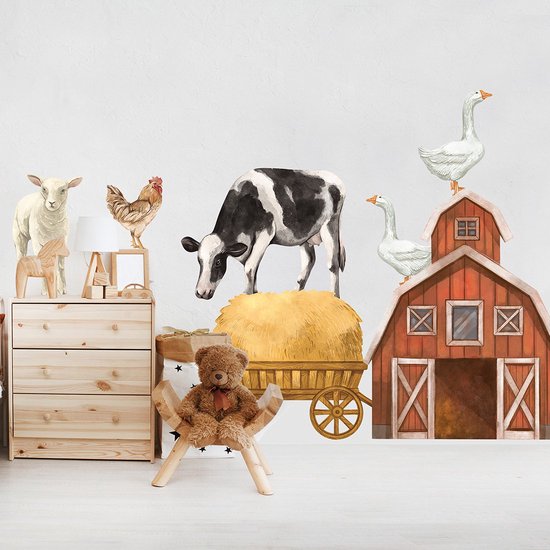 Pastelowe Love Farm animals II - muursticker