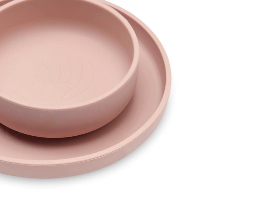Jollein - Kinderserviesset 4-delig (Pale Pink) - Siliconen - Baby Servies, Baby Bestek - 6-18 maanden van Jollein — afbeelding 3