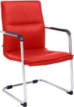 CLP Seattle Bezoekersstoel - Met armleuning - Eetkamerstoel - Kunstleer - rood