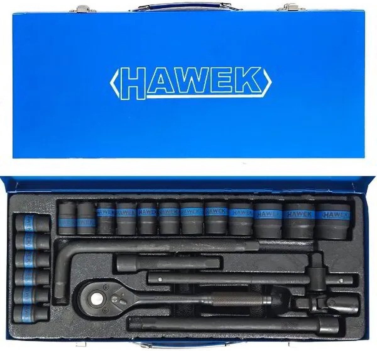 Hawek Professionele 24 Delige 1/2" Krachtdoppenset in koffer