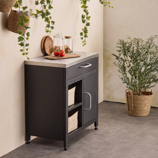 sweeek - Module stalen buitenkeuken 1 lade en 1 deur, 80 cm breed - grimlaud van Sweeek — afbeelding 4