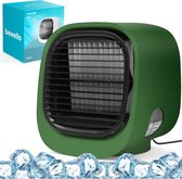 Bewello® - Mini ventilateur USB avec refroidisseur d'air - Petit ventilateur de table Airco - Vert - Refroidisseur d' Water mobile - avec lumière d'ambiance LED - Silencieux
