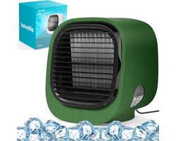 Mini Air Cooler - USB Ventilator Met Waterreservoir - Luchtkoeler Met Verneveling - 3 Standen - LED Verlichting - Draagbare Aircooler Voor Bureau, Slaapkamer, Auto En Kantoor - Groen