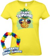 Dames t-shirt Pineapple Head | Toppers in Concert 2024 | Club Tropicana | Hawaii Shirt | Ibiza Kleding | Lichtgeel Dames | maat XXL
