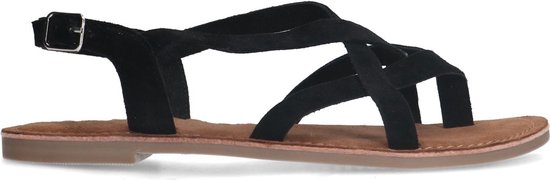 Sacha - Dames - Zwarte sandalen met gekruiste bandjes - Maat 37