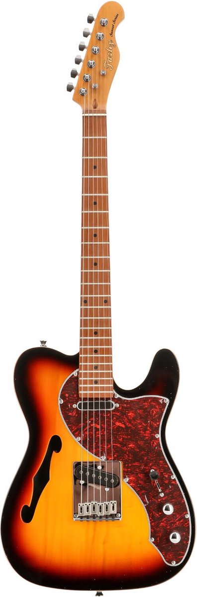 Fazley Sunset Series Tortoise 3-Color Sunburst elektrische gitaar met gigbag