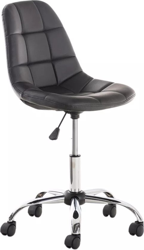 In And OutdoorMatch Bureaustoel Saul - Zwart - Voor volwassenen - Op wielen - Kunstleer - Ergonomische bureaustoel - In hoogte verstelbaar
