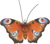 Muurdecoratie vlinder 1 stuk - Dagpauwoog vlinder - Huis en tuindecoratie - Buiten - Feestdagen