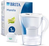BRITA Marella Carafe filtrante à eau Cool avec 1 cartouche filtrante MAXTRA PRO ALL-IN-1 (SIOC) - 2,4 L - Wit - Pack économique | Hydratation optimale avec le filtre Brita Maxtra pour carafe filtrante Brita