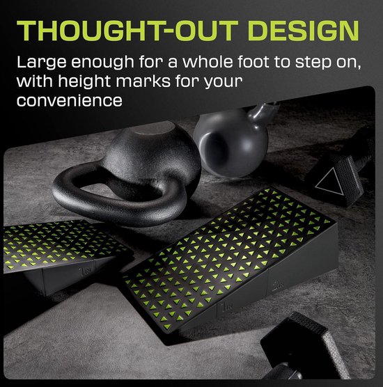 Schuine plank voor squats, lichtgewicht en draagbaar, antislip hiel, verhoogde squat wig, duurzame hometraining, yogablokken voor fitness, push-up, gewichtheffen, yoga voor mannen en vrouwen