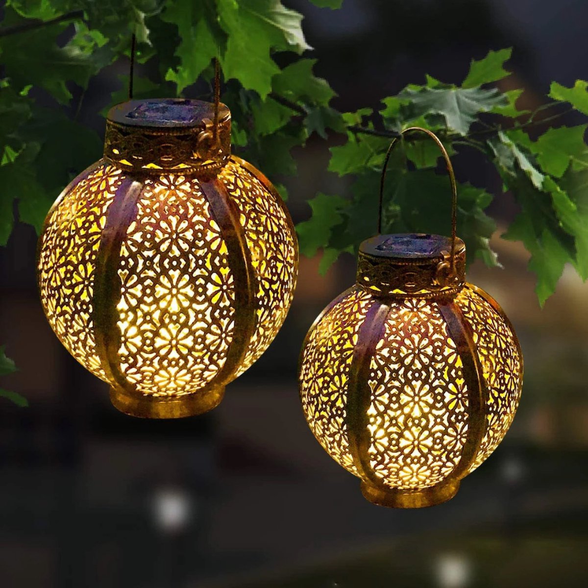 Lardic Solar Tuinlamp – Solar Tuinverlichting – Brons kleurig metaal – Tuinverlichting op zonneenergie buiten – Led buitenverlichting met sensor - Tuinfontein - Tuinfakkel / Tuinlantaarn - Sfeerverlichting - 1 lamp per bestelling