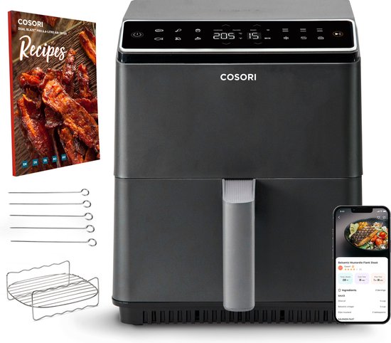 Cosori Dual Blaze II Airfryer 6.4L Chrome/Zwart - Cosori - €198,00