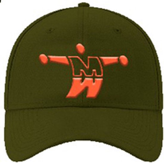 M Double You - Cap met logo (Army/Orange)