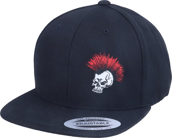 Hatstore- Kids Skull Punk Mohawk Black Snapback - Iconic Cap