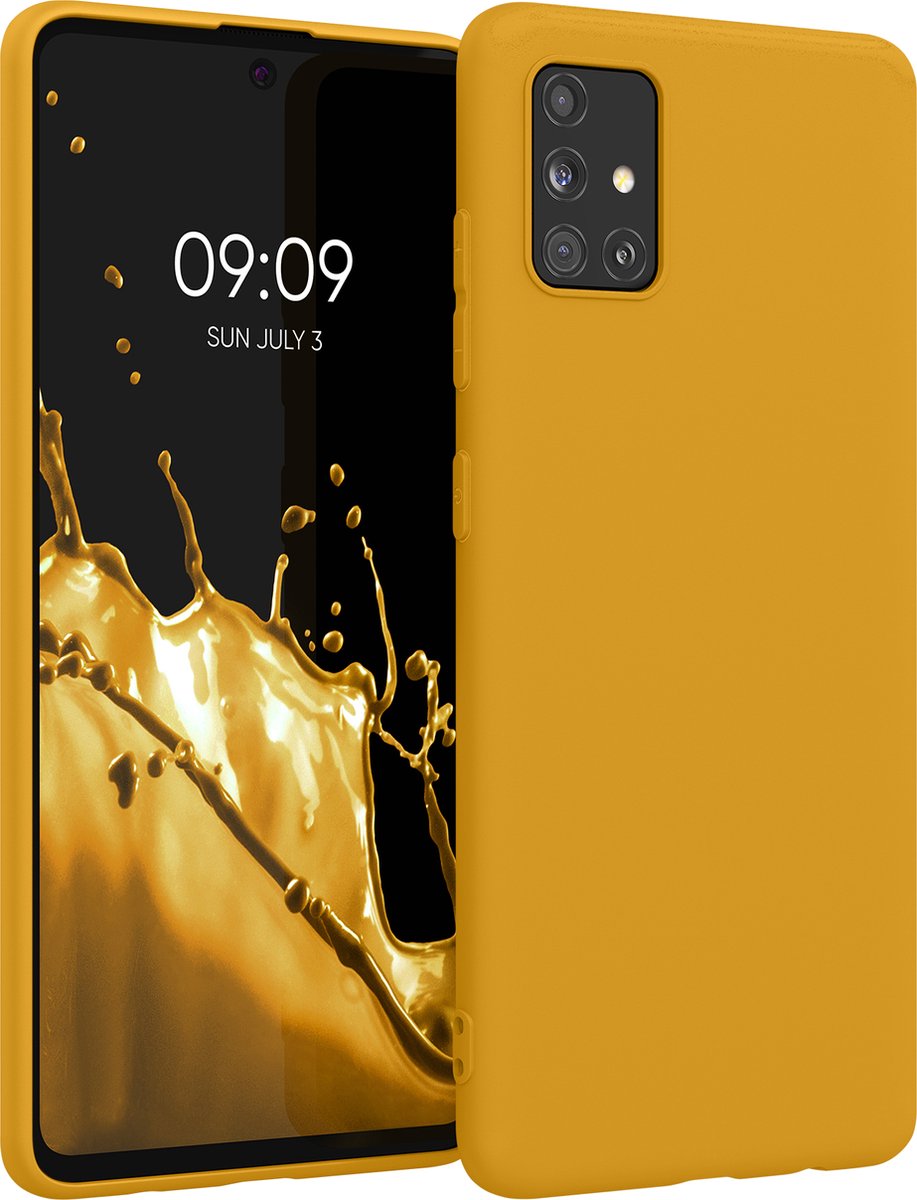 kwmobile telefoonhoesje geschikt voor Samsung Galaxy A51 - Hoesje voor smartphone - Back cover in honinggeel