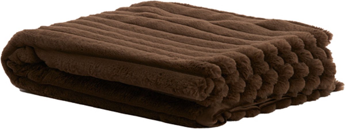 Plaid VAJEN - 170x130x0.5cm - Bruin