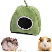 Hamsterhuis, cavia-huis, warm winterbed voor hamsters, cavia-bed, met ophanglus, voor hamsters, chinchilla's, cavia's, kleine dieren (groen)