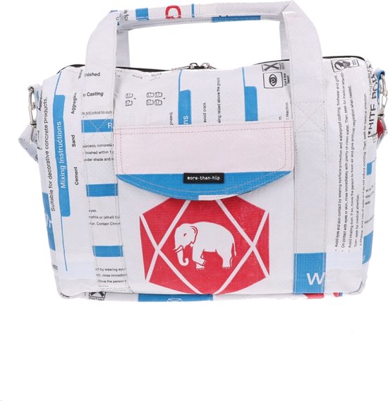 Grand sac pour ordinateur portable/travail de 15,6 pouces en sacs de ciment recyclé - Kiri - éléphant