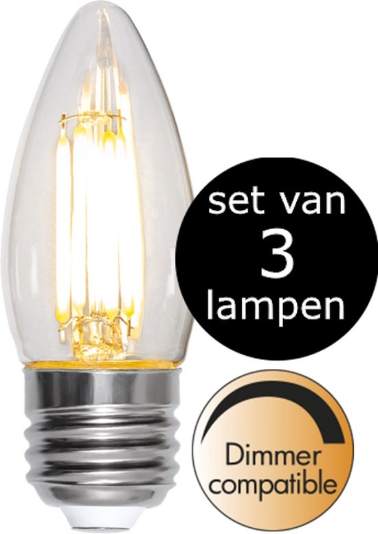 - Kaars lamp - E27 - 4.2W - Extra Warm Wit - 2700K - Dimbaar