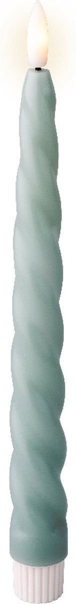 Lumineo - LED dinerkaars - Swirl - Blauw - 2 stuks - Flikkerende vlam - LED kaars met timer - Wax kaars - Op batterij - 24 cm - Veilig & Duurzaam