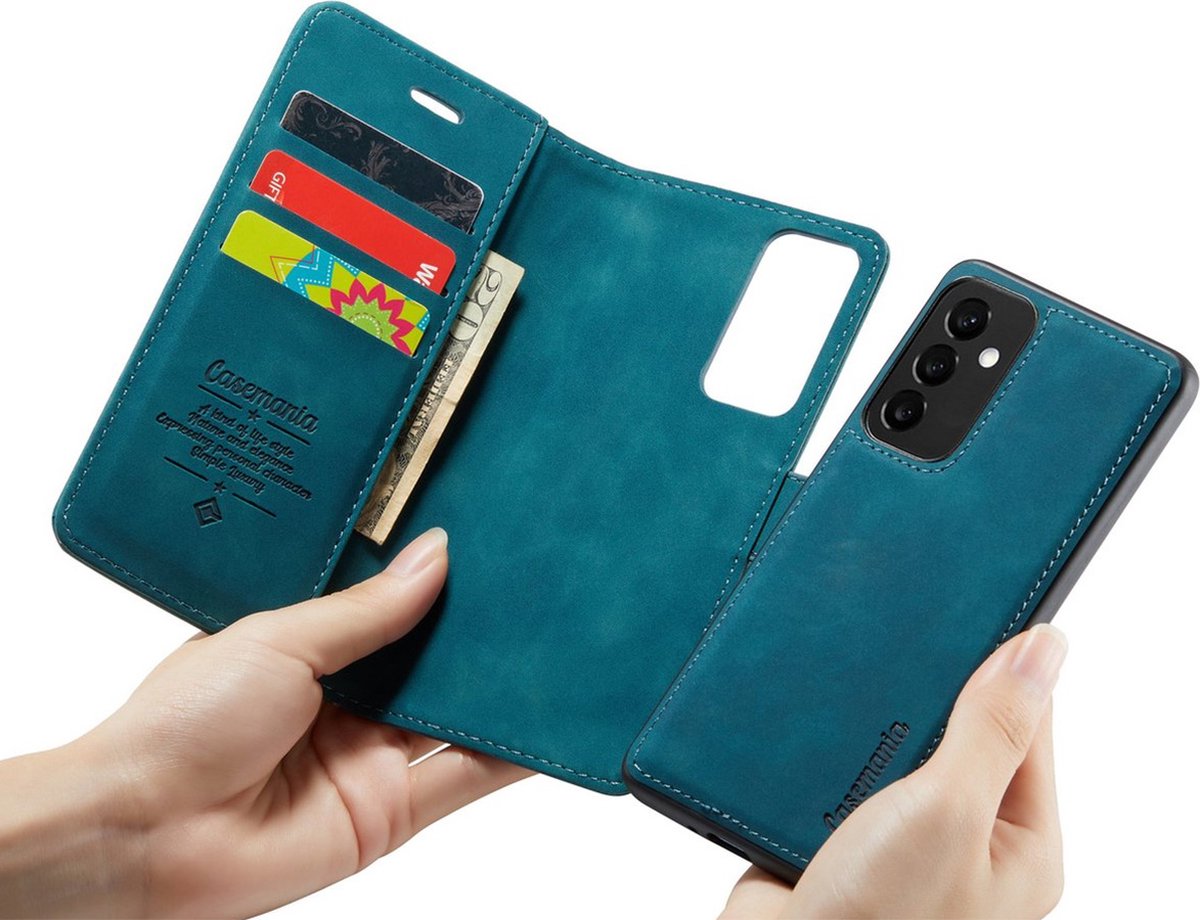 CaseMania Bookcase hoesje geschikt voor Samsung Galaxy A55 - Effen Groen - Kunstleer - 2-in-1 Magnetisch Uitneembaar Design
