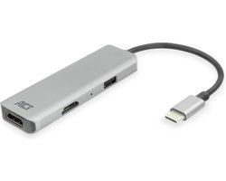 ACT USB-C 4K multiport adapter voor 2 HDMI schermen, USB-A datapoort AC7013