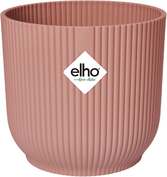 Elho Vibes Fold Rond 22 - Bloempot voor Binnen - 100% Gerecycled Plastic - Ø 22.0 x H 20.2 cm - Delicaat Roze