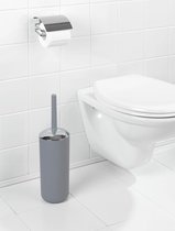 Toiletborstel met houder, breukvast, thermoplastische kunststof (TPE), 10 x 37 x 10 cm, grijs